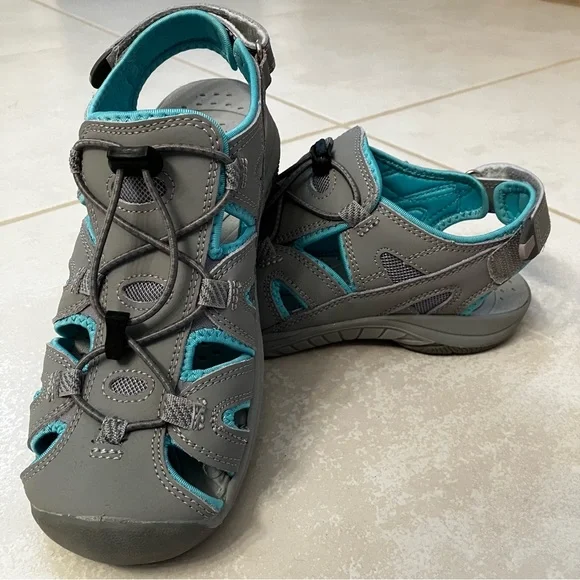 Eddie Bauer Trekking Shoe Teal/Gray Size 7 - Picture 5 of 10